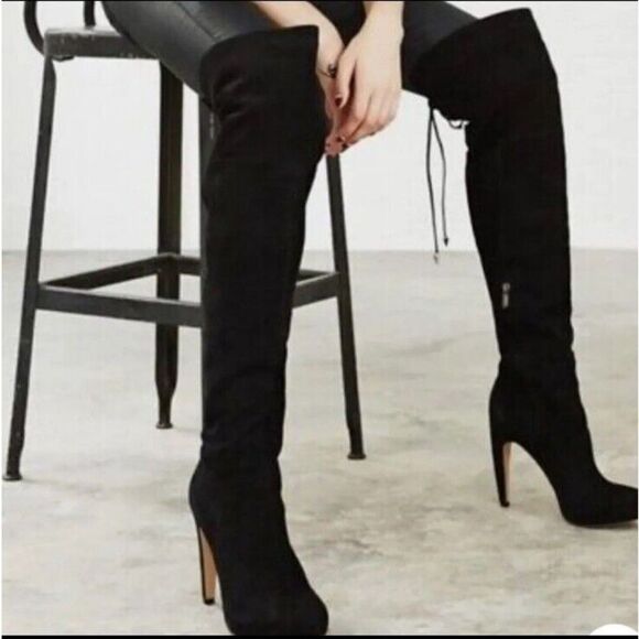 Sam Edelman Kayla Over-the-Knee Boots‎ Suede Black 8 M US T1 - Picture 1 of 13